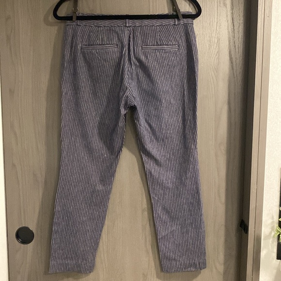 Banana Republic Factory Navy and Tan Pinstripe Pant - Picture 2 of 7